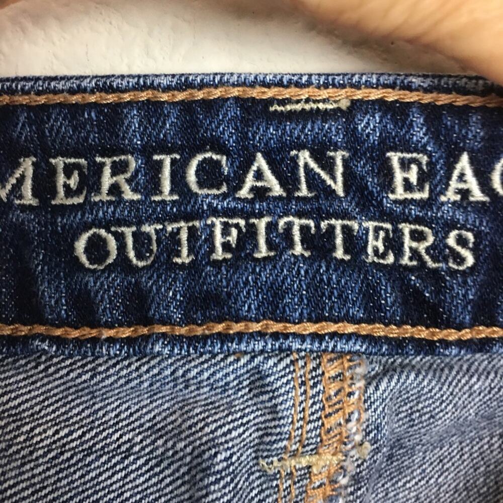 American Eagle Blue Distressed Lace Hi Rise Festival Shorts 8 - Picture 6 of 9